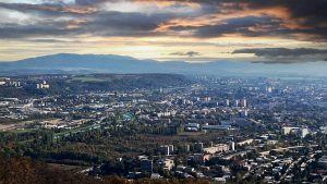 Blick über Kosice am Morgen